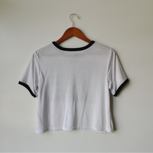 Thug Life Crop Top by Hybrid Apparel Women's xl White Short Sleeve Crew Neck - Picture 5 of 6